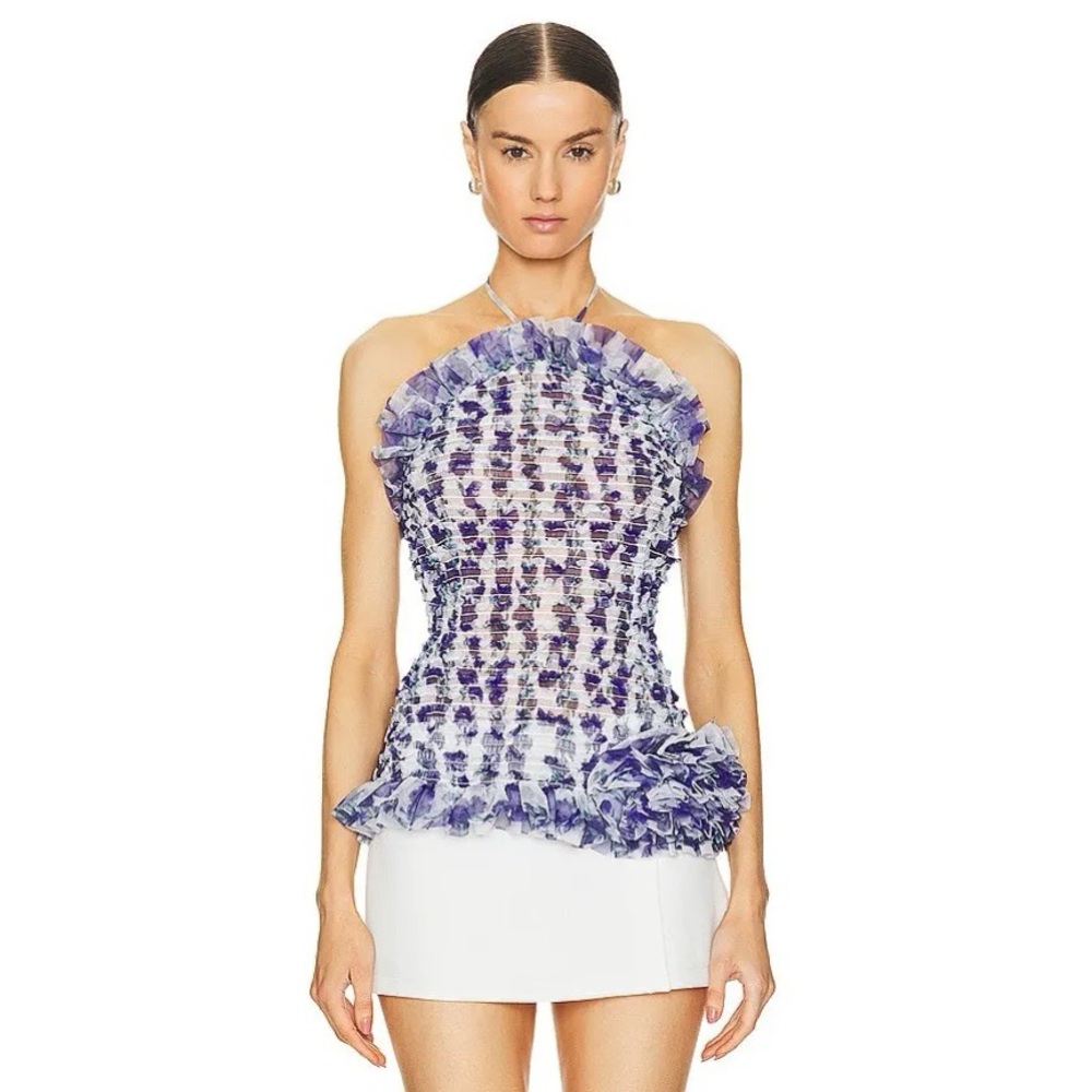 Susan Fang Smocked Halter Top